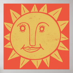 Sonriente arte de sol amarillo