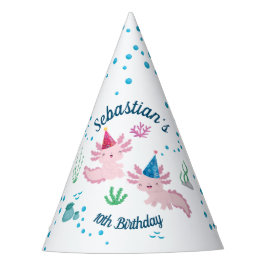 Sonriente Axolotl Gorra del Partido del Cumpleaños