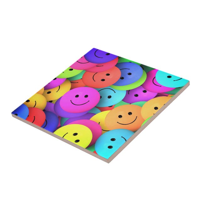 Sonriente Baldosa Cerámica Feliz (Lado)