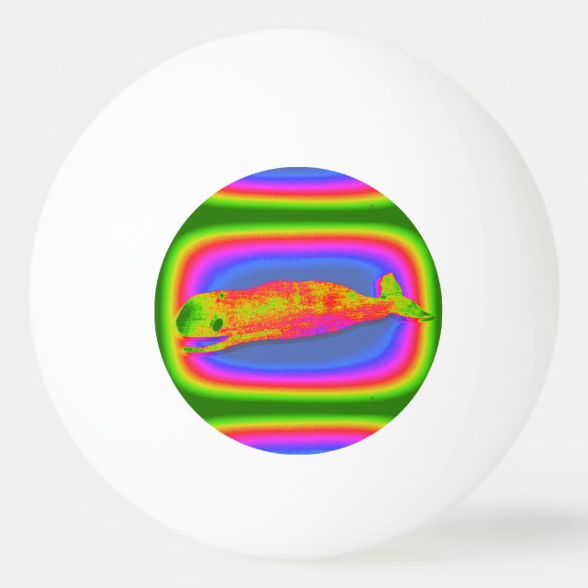 sonriente bola de ping pong de ballena psicodélica (Anverso)