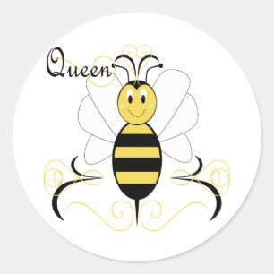 Sonriente Bumble Bee Queen Bee Pegatina