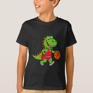 Sonriente Dinosaurio jugando a la camiseta diverti