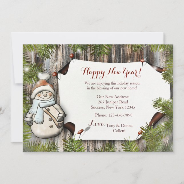 Sonriente Invitación en movimiento de vacaciones d (Anverso)