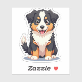 Sonriente Kawaii Aussie Shepherd Pegatina de cacho