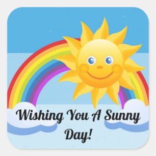 Sonriente Pegatina de Sun Square