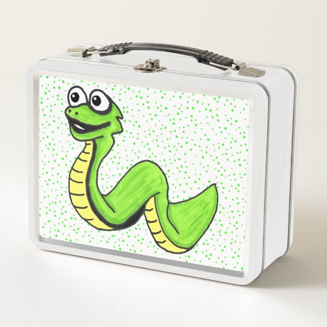 Sonriente Personalizado divertida Snake Green con  (Anverso)