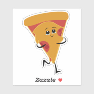 "Sonriente pizza Slice" Pegatina de comida kawaii
