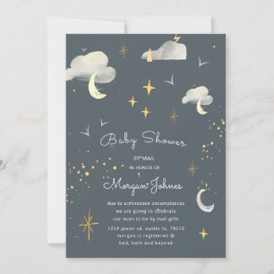 sonrientes estrellas de luna Baby Shower por invit