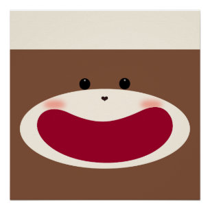 Sonrisa de mono de calcetín (niño) Póster brillant
