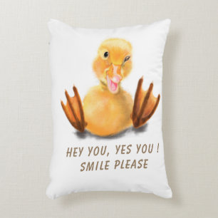 Sonrisa divertida de la almohada del pato - Texto 