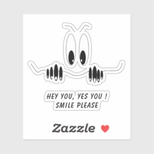 Sonrisa divertida Pegatina de ojos - Personalizado