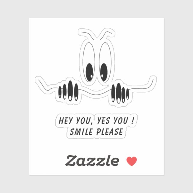 Sonrisa divertida Pegatina de ojos - Personalizado (Hoja)