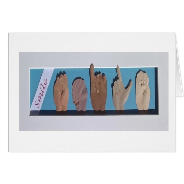 "Sonrisa" en lenguaje de signos (Anverso (Horizontal))