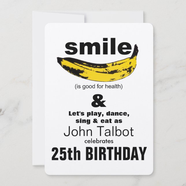 Sonrisa es buena para la salud Invitación al cumpl (Anverso)