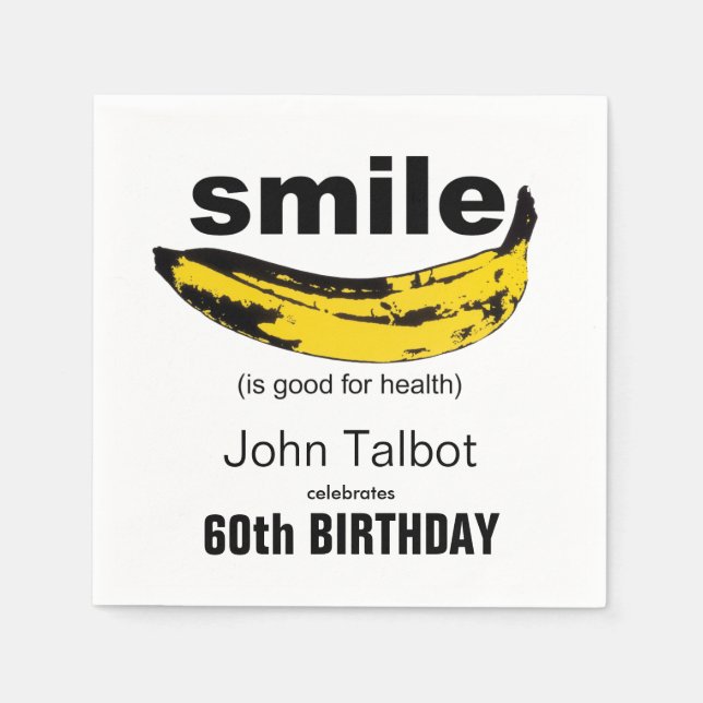 Sonrisa es buena servilleta de papel de cumpleaños (Anverso)