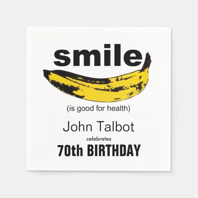 Sonrisa es buena servilleta de papel de cumpleaños (Anverso)