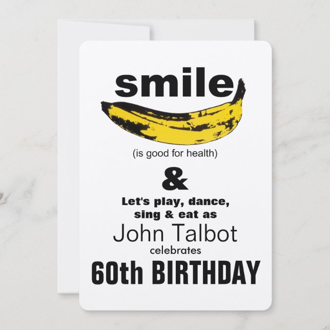 Sonrisa es bueno Tarjeta de Invitación para Cumple (Anverso)