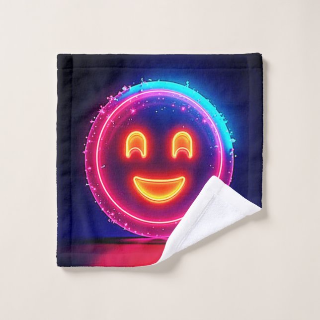 Sonrisa Neon: Diseño de brillo feliz brillante (Toallita)