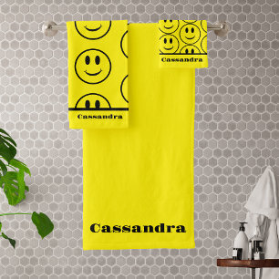 Sonrisa retro amarillo feliz cara