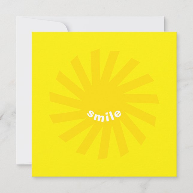 Sonrisa sol amarillo brillante feliz feliz tarjeta (Anverso)