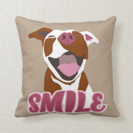 Sonrisas grandes Pitbull - Cojín decorativo