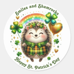 Sonrisas Y Shamrock Hedgehog Pegatina