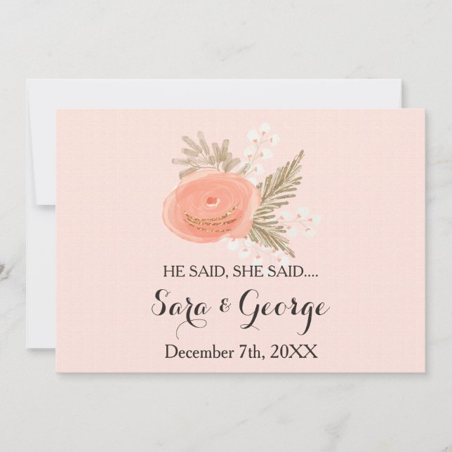 sonrojándose dijo, dijo, tarjeta de juego de ducha (Anverso)