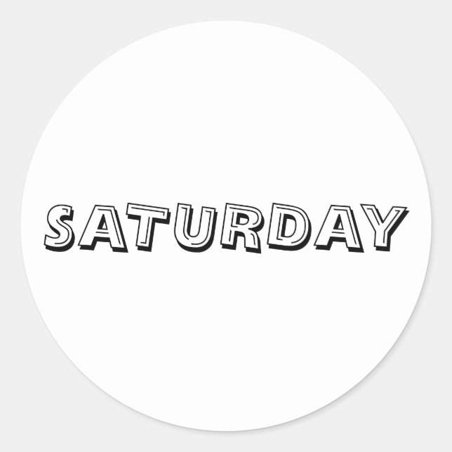 Sopa de Alfabeto Sábado Pegatina Blanco por Janz (Anverso)