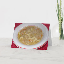 Sopa de fideos de pollo se pone bien con tarjeta d