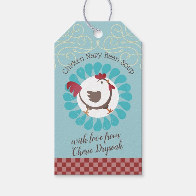 Sopa en un frasco de etiqueta de regalo direccione (Anverso)