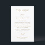 Sophia Gold Modern Boda Menú<br><div class="desc">Carta de bodas moderna con un diseño sencillo pero elegante.</div>