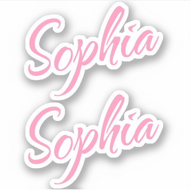 Sophia nombre decorativo en Pegatina rosa x2 (Anverso)