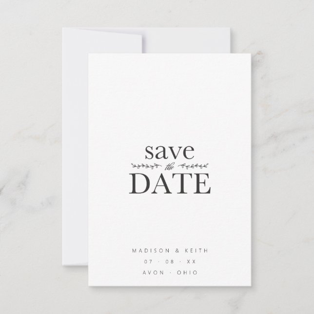 Sophisticated B&W Minimalist Photo Couple Wedding (Anverso)