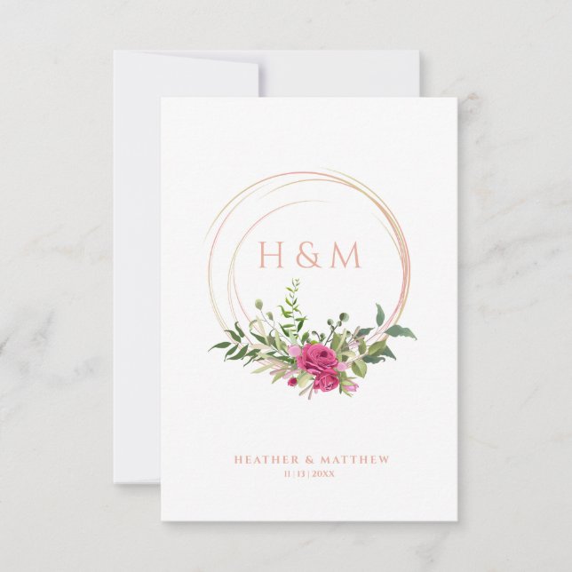 Sophisticated Elegant Pink Floral Wedding Garland (Anverso)