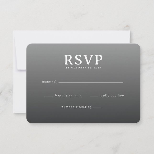 Sophisticated Gray Minimalist RSVP (Anverso)