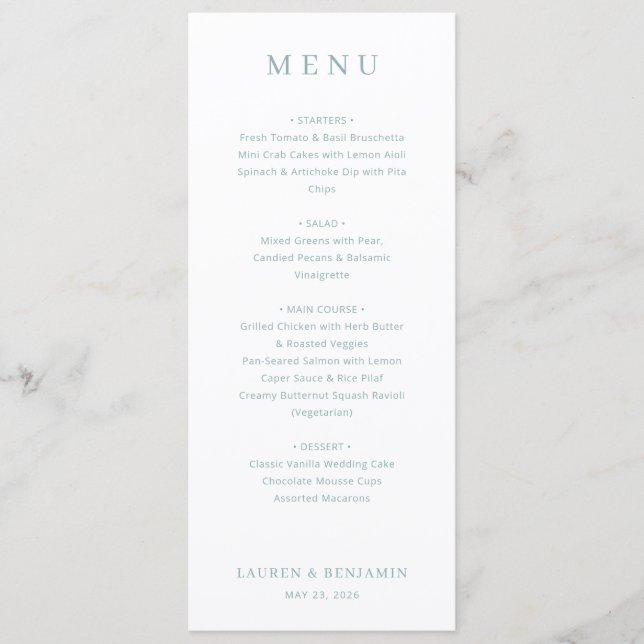 Sophisticated Off-White Menu Template (Anverso)