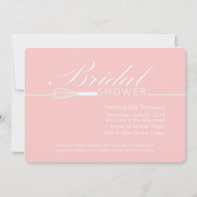 Sopla a la moderna invitación a la ducha nupcial (Anverso)