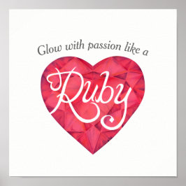 Soplar con pasión como un poster de arte de Ruby