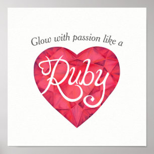Soplar con pasión como un poster de arte de Ruby