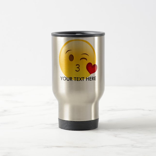 Sople una taza de la emoji del beso - añada su (Centro)