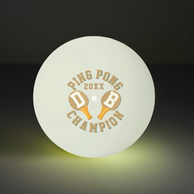 Soplo de monograma en la bola de Ping Pong, campeó (It's not just about playing in the dark; it's about being the champion!)