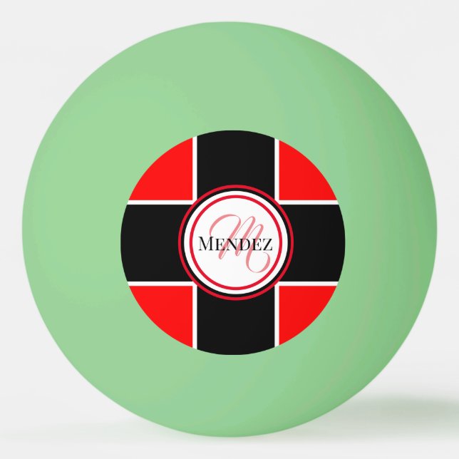 Soplo Monogramado En La Bola Oscura De Ping Pong (Anverso)