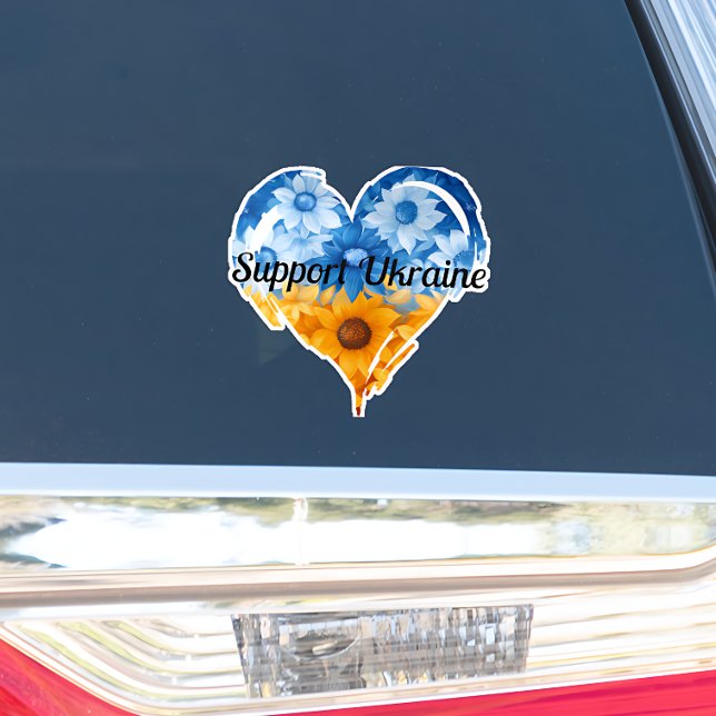 Soporte a Ucrania Corazón de Girasol Pegatina para (Subido por el creador)