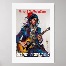 Arte guitarista de Chica rebelde personalizado Ins