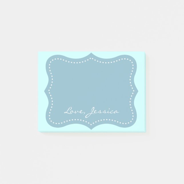 Soporte azul turquesa personalizado Notas Post-it® (Anverso)