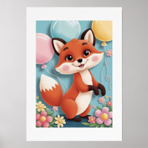 Bebé Fox Wall Art, Bebé Fox Printable, Animal Cuer