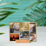 Soporte Collage de fotos de cumpleaños número 50 personali<br><div class="desc">Elegante y personalizada idea de regalo de collage de fotos de 50 años. Este portafoto de dos lados y un soporte de madera es una excelente manera de mostrar fotos o fotos favoritas. Gran idea de regalo de cumpleaños para familia o amigos.</div>
