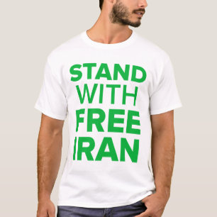 Soporte con Irán-Pío libre contra la camiseta de