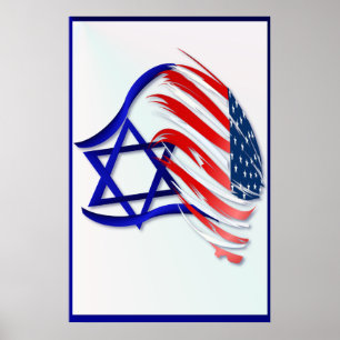 Soporte con los posters grandes de Israel