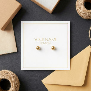 Soporte de aretes con borde de efecto dorado